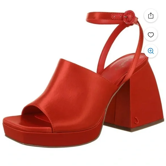 NIB Sam Edelman Circus Miranda Tangerine Tango Ankle Strap Block Heeled Sandals - Picture 8 of 9